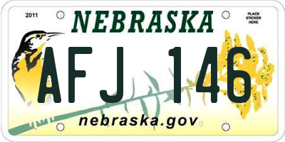 NE license plate AFJ146