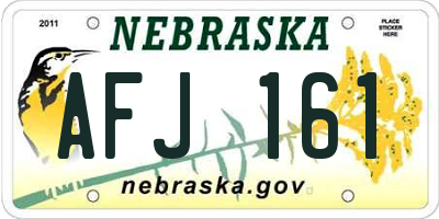NE license plate AFJ161