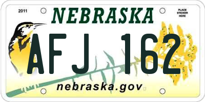 NE license plate AFJ162