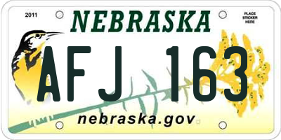 NE license plate AFJ163