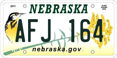 NE license plate AFJ164