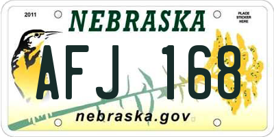 NE license plate AFJ168