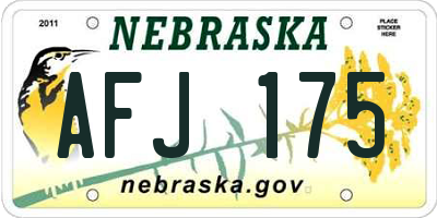 NE license plate AFJ175