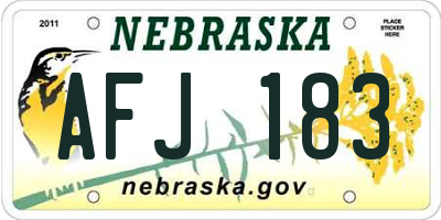 NE license plate AFJ183