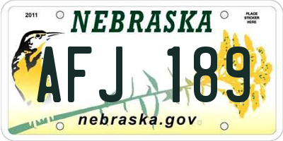 NE license plate AFJ189