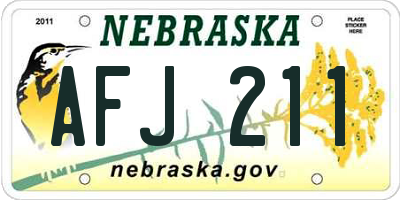 NE license plate AFJ211