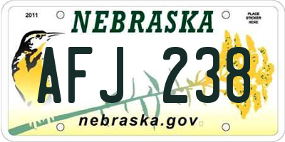 NE license plate AFJ238