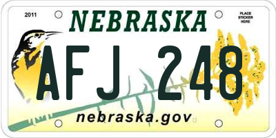 NE license plate AFJ248