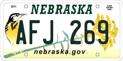 NE license plate AFJ269