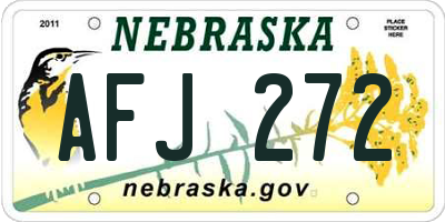 NE license plate AFJ272