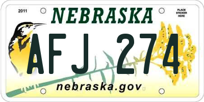 NE license plate AFJ274
