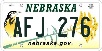 NE license plate AFJ276