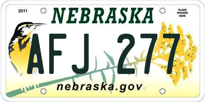 NE license plate AFJ277