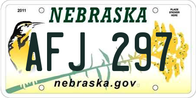 NE license plate AFJ297