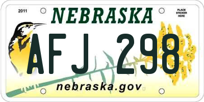 NE license plate AFJ298