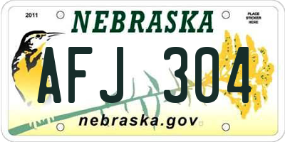 NE license plate AFJ304