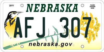 NE license plate AFJ307