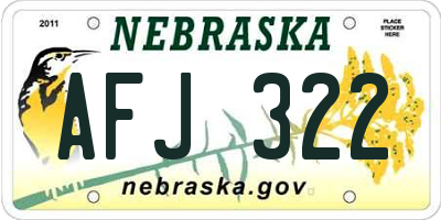 NE license plate AFJ322