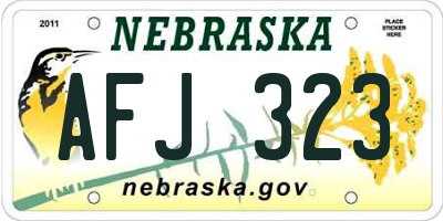 NE license plate AFJ323