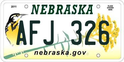NE license plate AFJ326