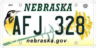 NE license plate AFJ328