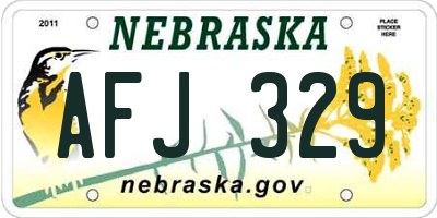 NE license plate AFJ329