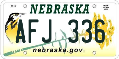 NE license plate AFJ336