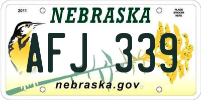 NE license plate AFJ339