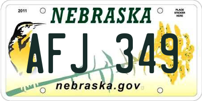NE license plate AFJ349