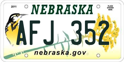NE license plate AFJ352
