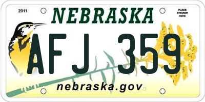 NE license plate AFJ359