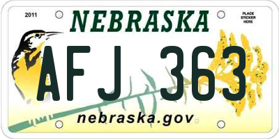 NE license plate AFJ363