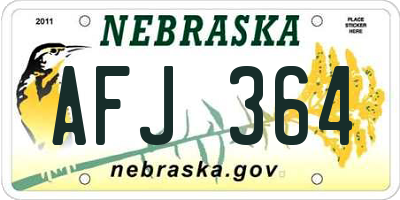 NE license plate AFJ364
