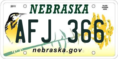 NE license plate AFJ366