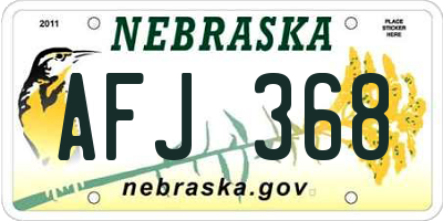 NE license plate AFJ368