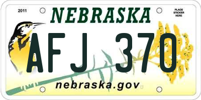 NE license plate AFJ370