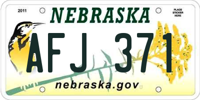NE license plate AFJ371