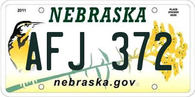 NE license plate AFJ372