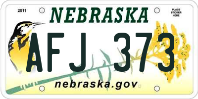 NE license plate AFJ373