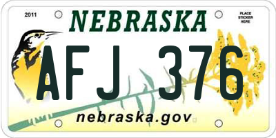 NE license plate AFJ376