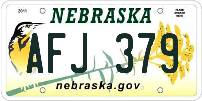 NE license plate AFJ379