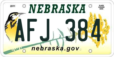 NE license plate AFJ384