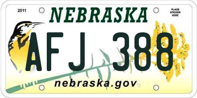 NE license plate AFJ388