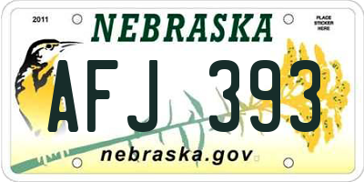 NE license plate AFJ393