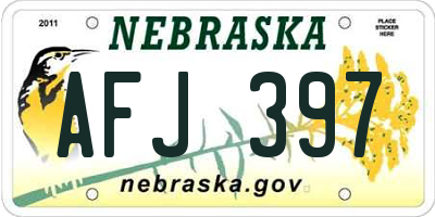 NE license plate AFJ397