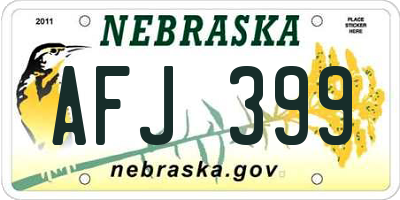NE license plate AFJ399