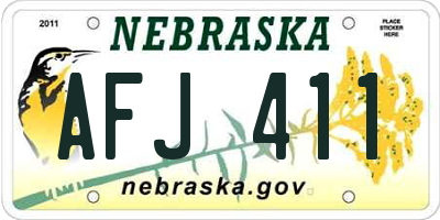 NE license plate AFJ411