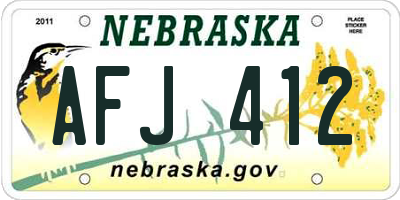 NE license plate AFJ412