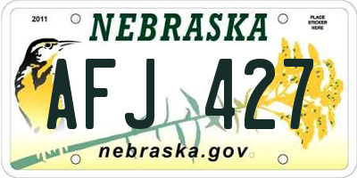 NE license plate AFJ427