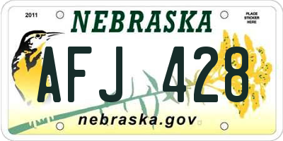 NE license plate AFJ428